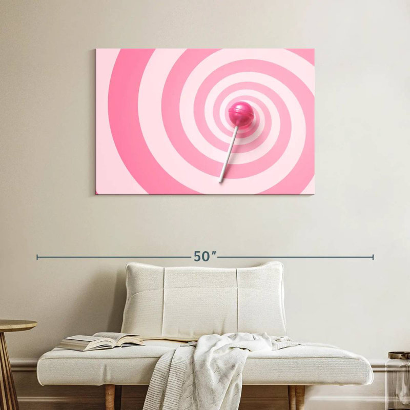 Yarlin Pink Swirl Lollipop, 26" H x 39" W