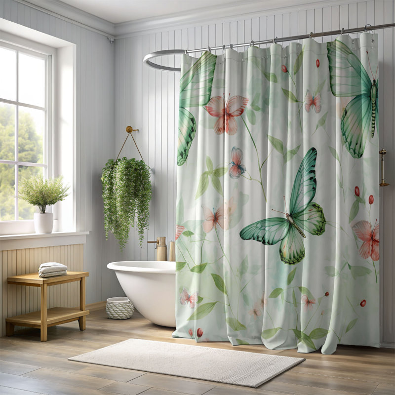 Rideau de douche standard 1 pièce Spring Stitch, H 74 po x l 71 po