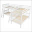 Lit superposé en forme de L avec échelle et lattes, construction en pin durable, conception peu encombrante pour des aménagements polyvalents-859251190