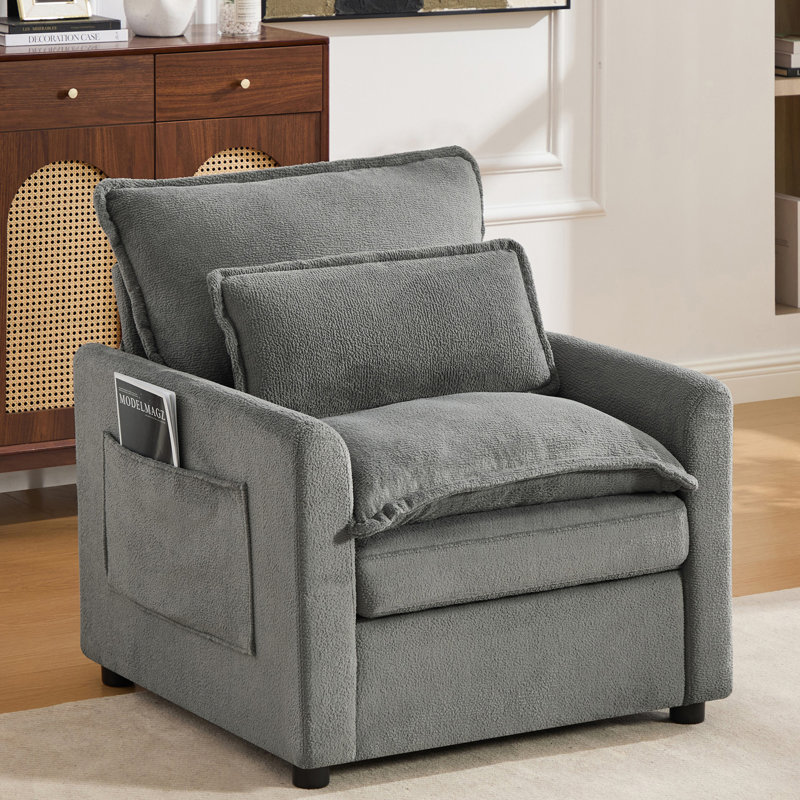 Fauteuil rembourré 32 po, Gris