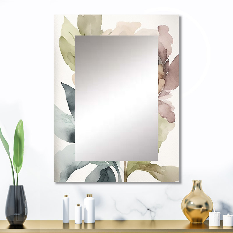 Rose aquarelle pivoine floraison II - miroir mural pivoine, miroir décoratif rose, impression d'art en métal, 32 po x 24 po