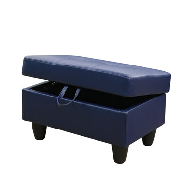 Modern Faux Leather Ottoman With Storage Space For Sofas