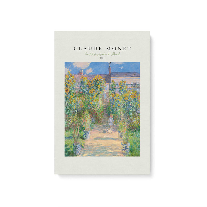 Le jardin de l'artiste par Monet v2, Toile tendue, H 18 po x l 12 po x P 1,25 po