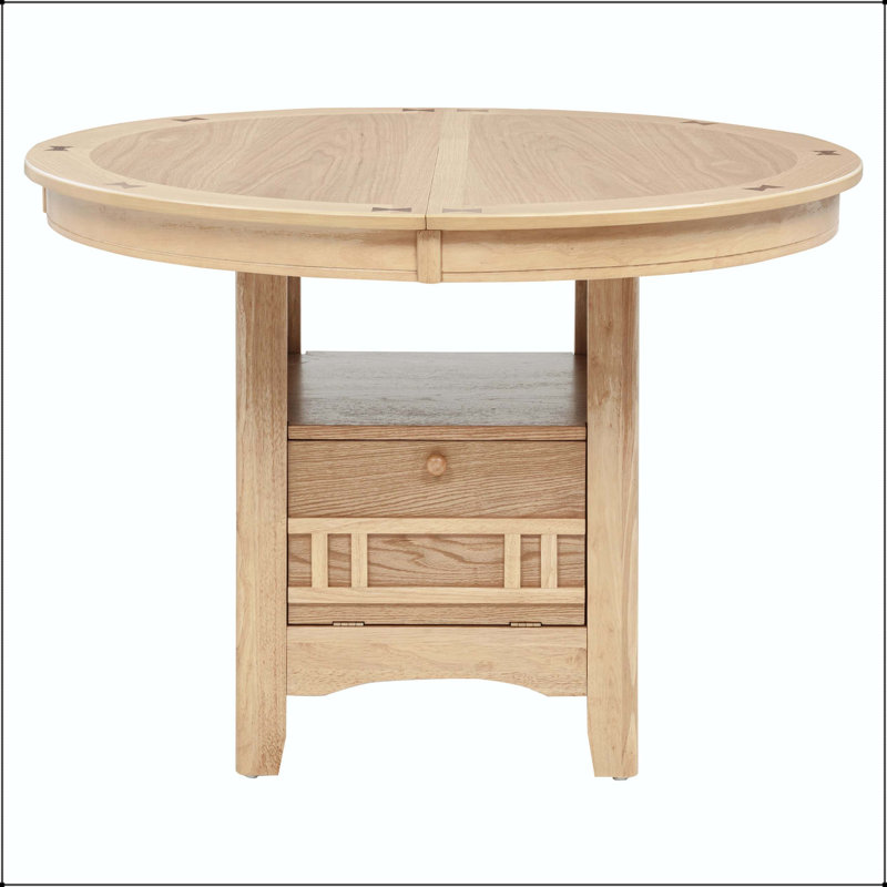 Table de salle à manger ovale à rallonge avec base de rangement à piédestal