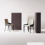 Chaise avec accoudoirs à dossier solide noir et brun (ensemble de 2)-130060045
