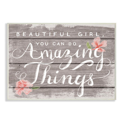«Beautiful Girl Inspirational Kids Flower Word Design» par Daphne Polselli, reproduction d'impression