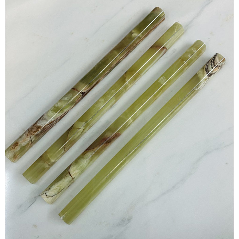 Garniture de tuile de chaise 3/4 po x 12 po en marbre poli onyx vert