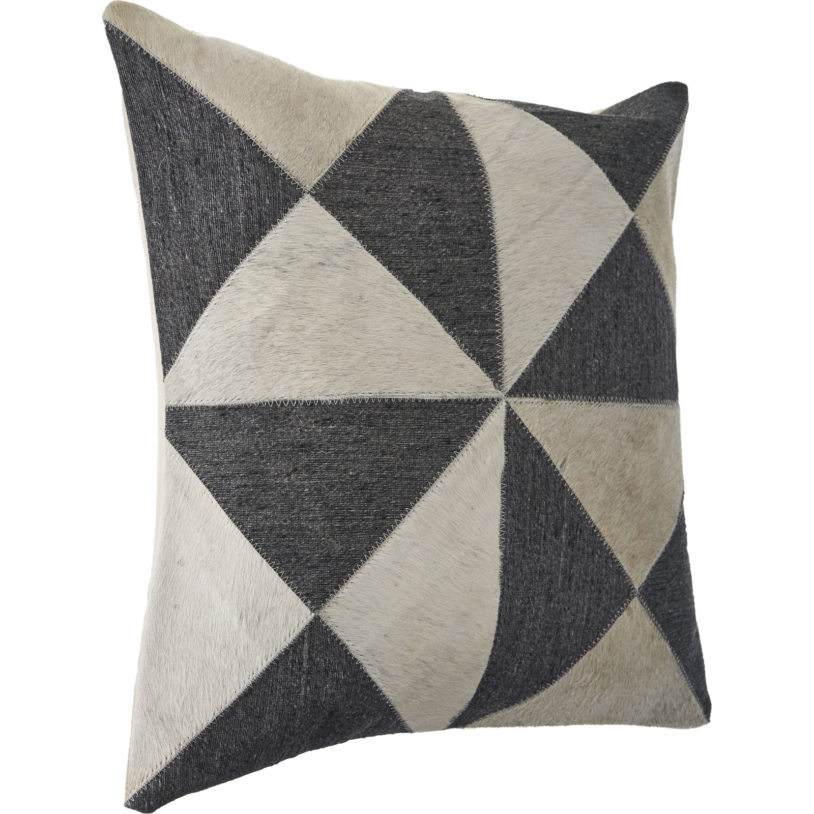Thais Textured Throw Pillow, Pillow Cover Only - No Insert, Ivory & Black