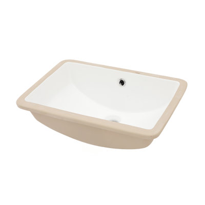 Lavabo de salle de bain rectangulaire encastré en céramique blanche de 197 pouces x 14 pouces avec protection anti-débordement pour surfaces modernes