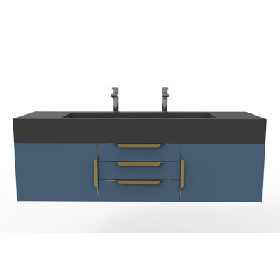 Nile 60" Wall-Mounted Single Bathroom Vanity Set