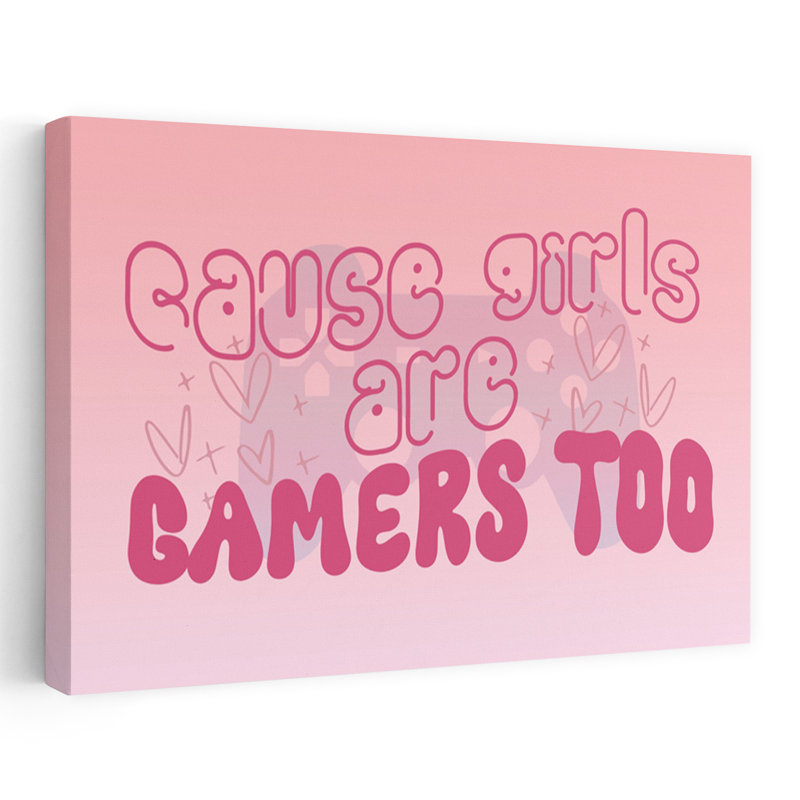 «Girls Are Gamers Too Abstract», art contemporain, H 36 po x l 24 po