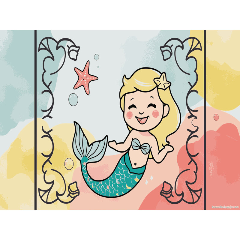 Tapis pour enfants Sunside Sails Mermaids Ocean, Rectangulaire 2 pi x 3 pi