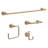 4-Piece Champagne Bronze Bathroom Hardware Set, 18In Towel Rack & Accessory Kit