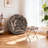 Upholstered Saucer Chair With Ottoman, Folding Papasan Chair Soft Faux Fur Accent Chair For Living Room Bedroom-248192291