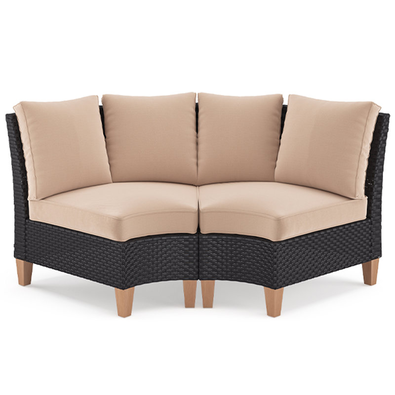 Wicker Outdoor Patio Curved Chair with Cushions