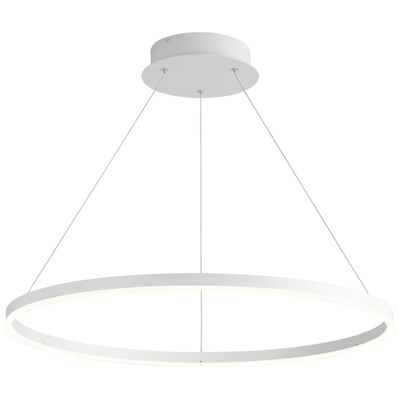 Lustre géométrique unique à 1 lumière Amaru, Blanc, H 97,25 po x l 31,5 po x P 31,5 po