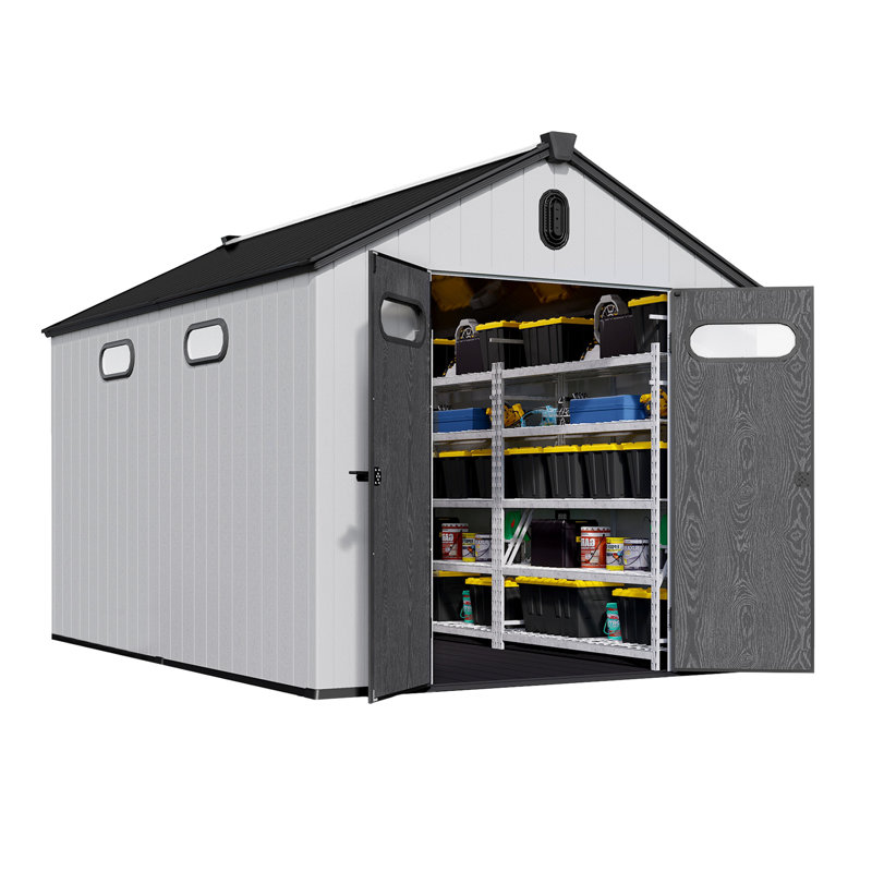 8 pi L 12 pi. D Remise de rangement en plastique avec plancher