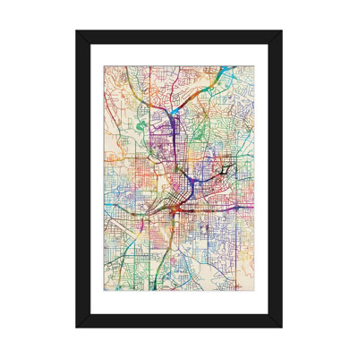 Carte de rue urban arc street : atlanta, géorgie, états-unis, impression sur toile tendue