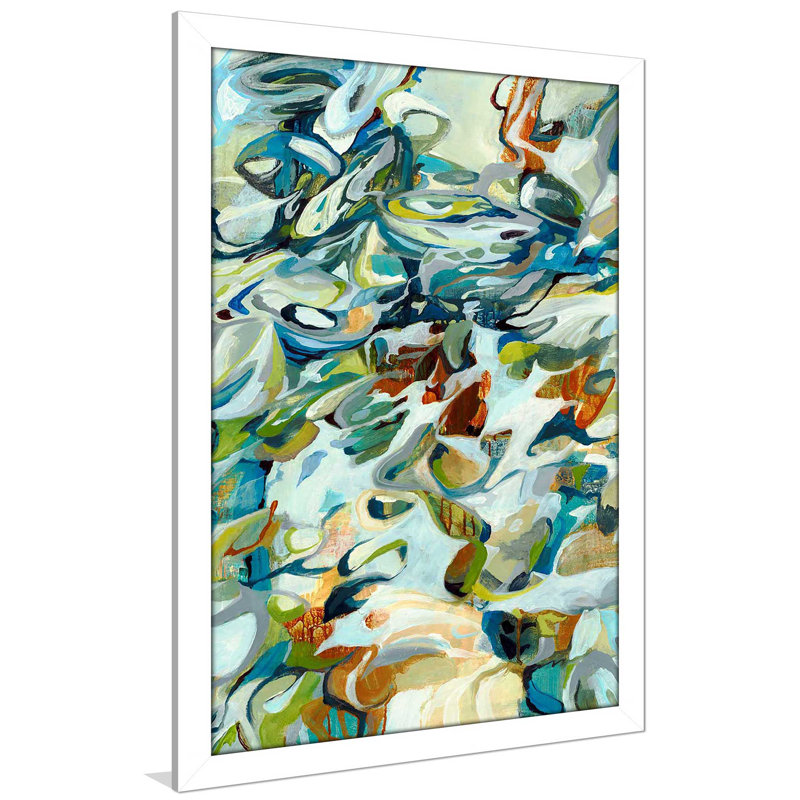 In the Flow III - peinture à cadre flottant, Cadre blanc, H 27,5 po x l 21,5 po x P 0,75 po