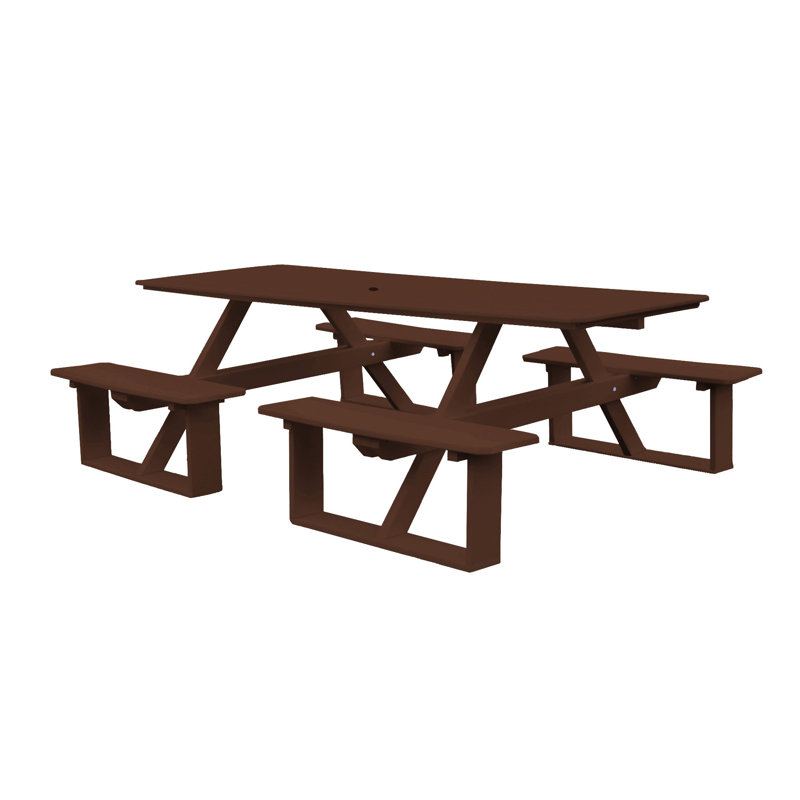 Westbrook 8 - Person Patio Dining Set with Rectangular Table, Orange, No