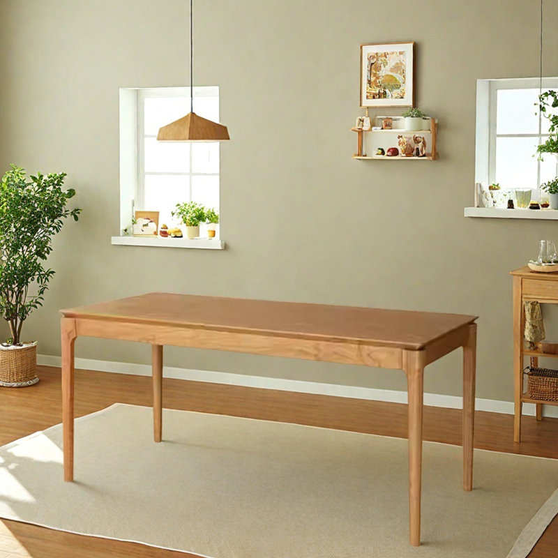 Table simple en bois massif de cerisier, H 29,52 po x L 55,11 po x l 31,49 po