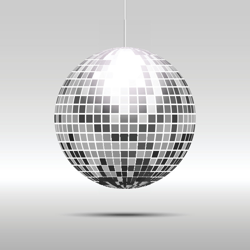 Disco Ball Icon - Wrapped Canvas Print, 76cm H x 76cm W x 3.8cm D