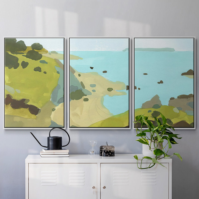 Coastal Inlet I 3 pièces, H 24 po x l 48 po x P 2 po, Blanc