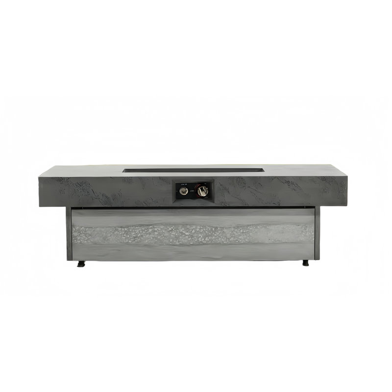48 po Table de foyer d'extérieur au gaz propane 50 000 BTU en gris ciment, deux options de hauteur