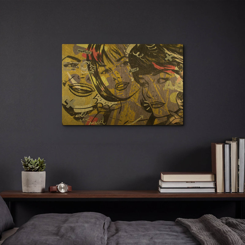 Art mural en métal doré 16 po x 12 po «Any coller» par Dan Monteavaro, 16 po x 12 po
