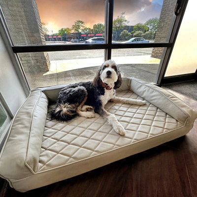 Grand Supreme Premium Leather Memory Foam Dog Bed