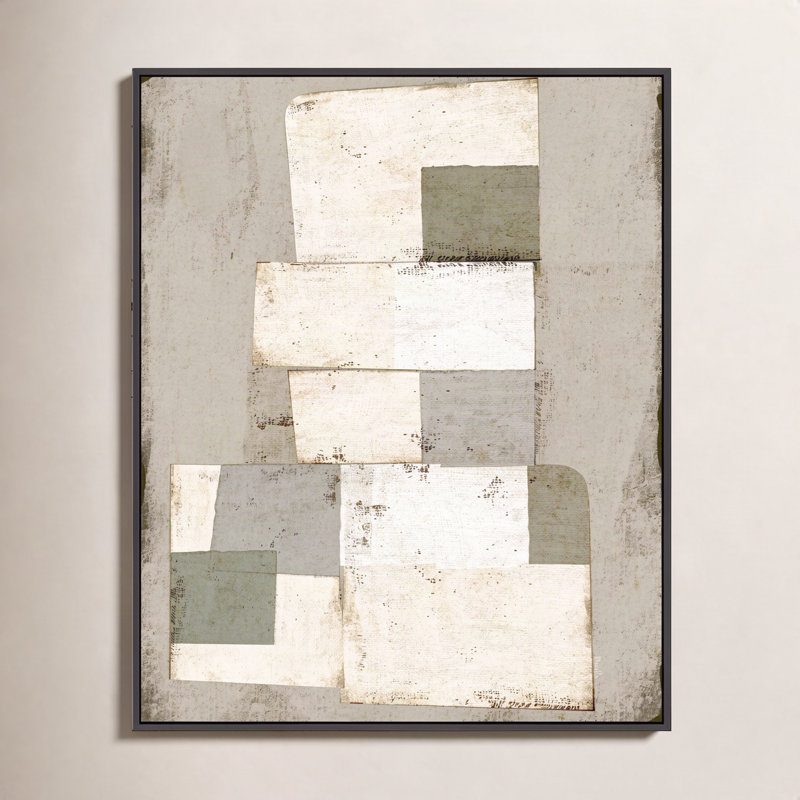 Patchwork Green by Marco Marella for Studio M - Framed Wall Art, 38" H x 30" W, Canvas, Black