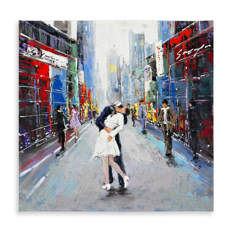 Kiss of Times Square Red Tablecloth - Indoor Outdoor Decor