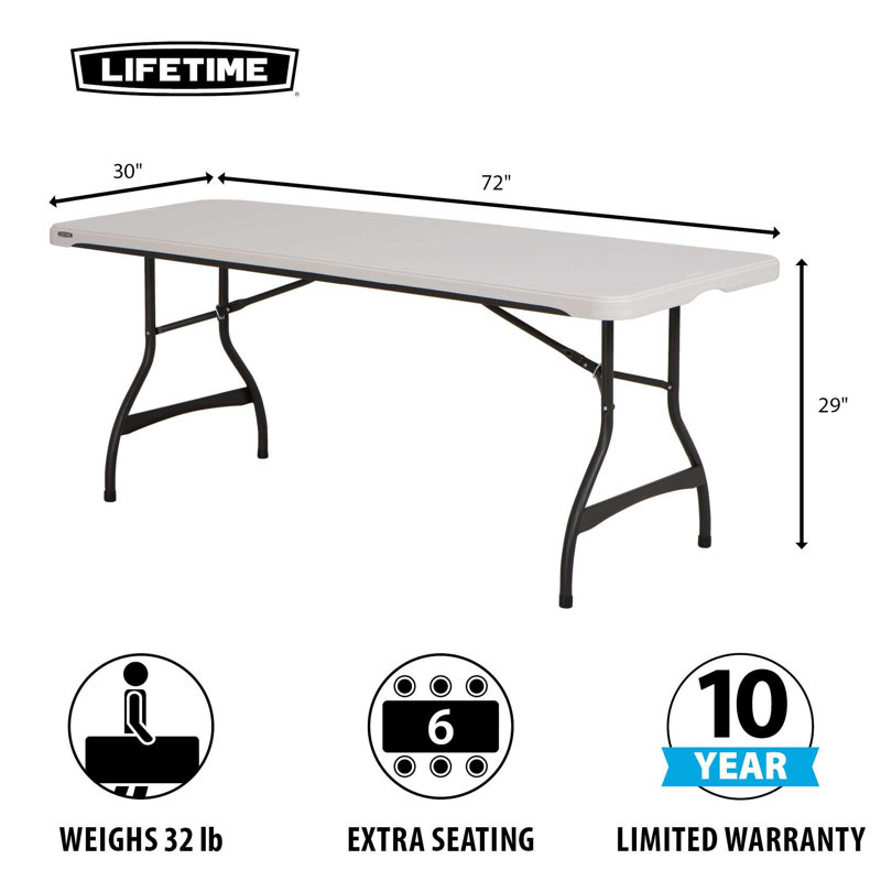 72'' Rectangular Portable Banquet Table, Almond