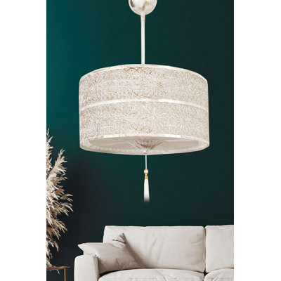1 - Light White LED Drum Pendant