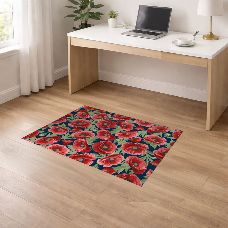 Tapis de bureau léger Poppie, H 0,1 po x l 36 po x P 24 po, Marine