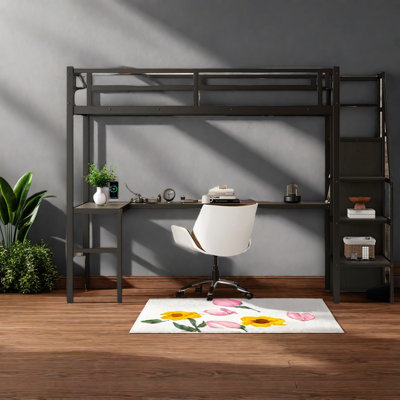 Space-saving Metal Loft Beds With Storage And Modern Design For Home