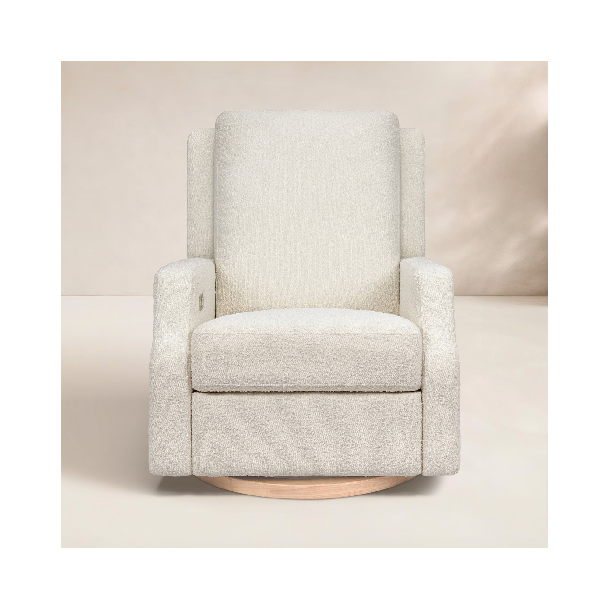 Crewe Electronic Recliner and Swivel Glider in Eco-Performance Fabric, Beige Boucle