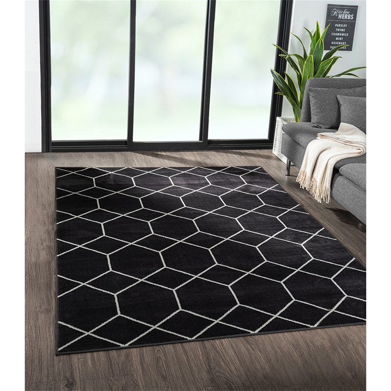 Tapis tissé à motif géométrique Trellis