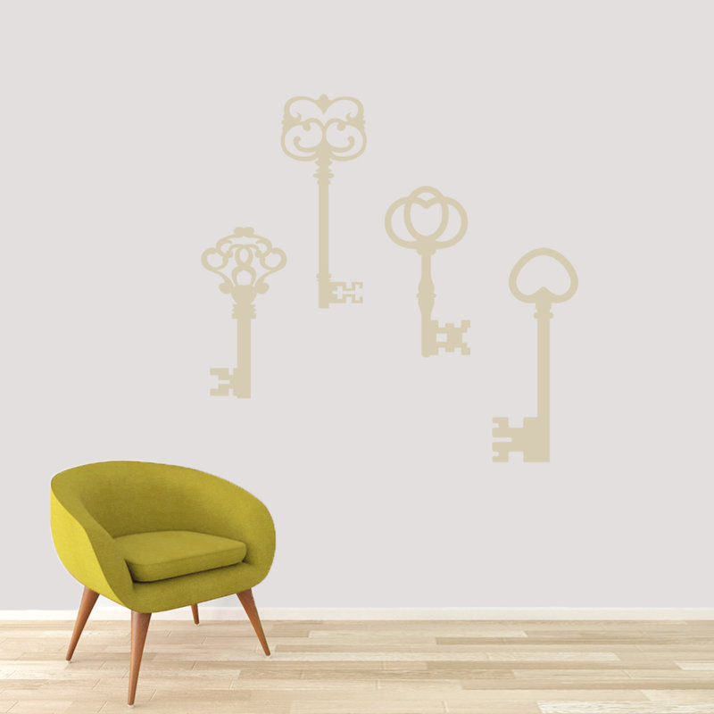 Abstract Non-Wall Damaging Wall Decal, Beige