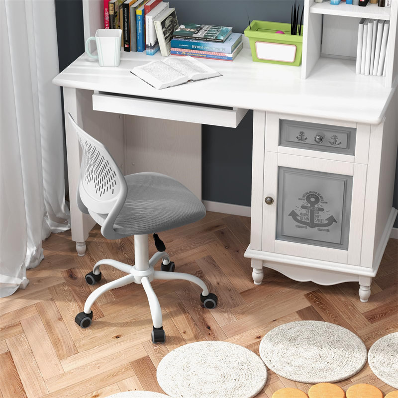 Ebern Designs Task Chair with Wheels, Blue