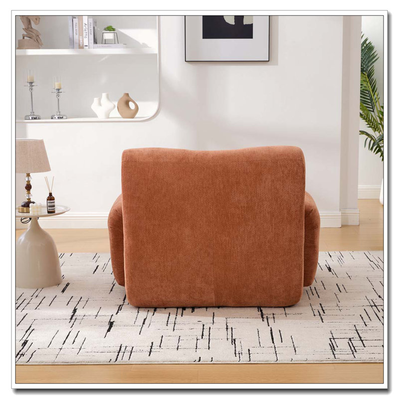 Chaise d'appoint moderne rembourrée, Orange