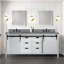 Meuble-lavabo double blanc 80 po X P 22 po D, ensemble de comptoir et robinet en quartz gris
