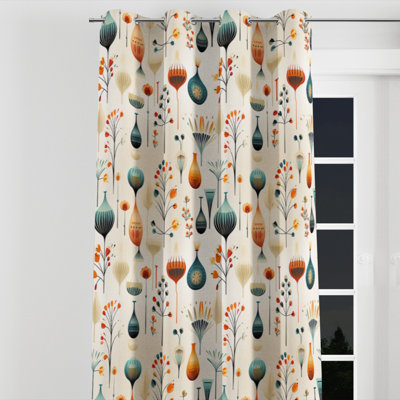 Scandinavian Midcentury Delight I - Rideau en velours Mid-Century avec œillets - obscurcissant - 1 panneau