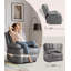 Fauteuil inclinable de massage de 21 po de largeur, pivotant à 360 ° avec chaleur et vibrations, canapé simple, gris