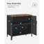 Buffet en métal avec 2 portes et tablette réglable, brun rustique / noir