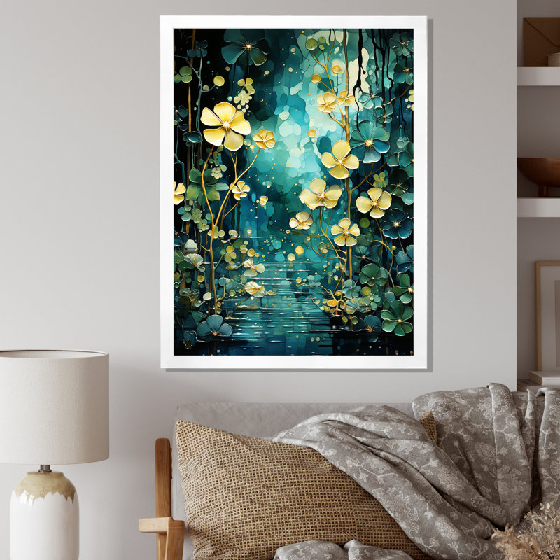 Abstract Forest River Pulse III, reproduction d'art sur toile, Blanc, H 44 po x l 34 po x P 1,5 po