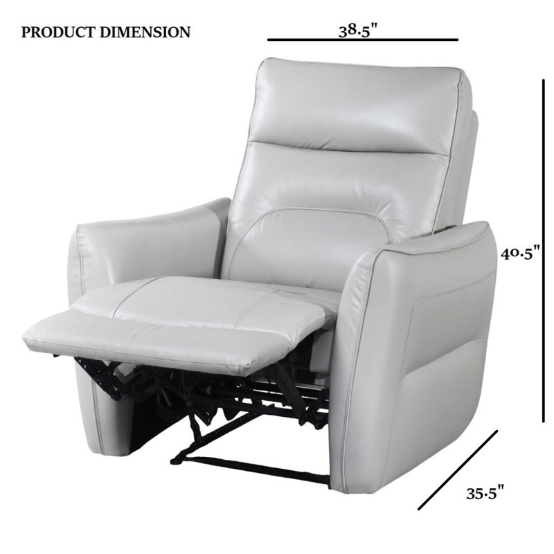 Contemporary Style Power Recliner Flare Welt Trim Arms Single Power Taupe Finish Primary Living Room, Taupe