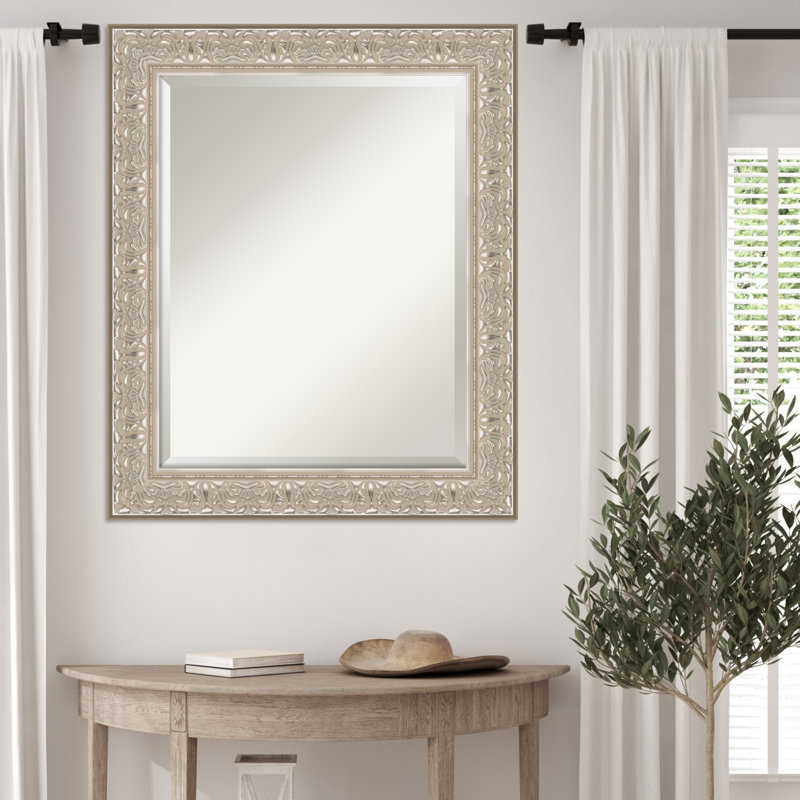 Miroir mural Luxe, 28,75 po x 34,75 po, Crème argent