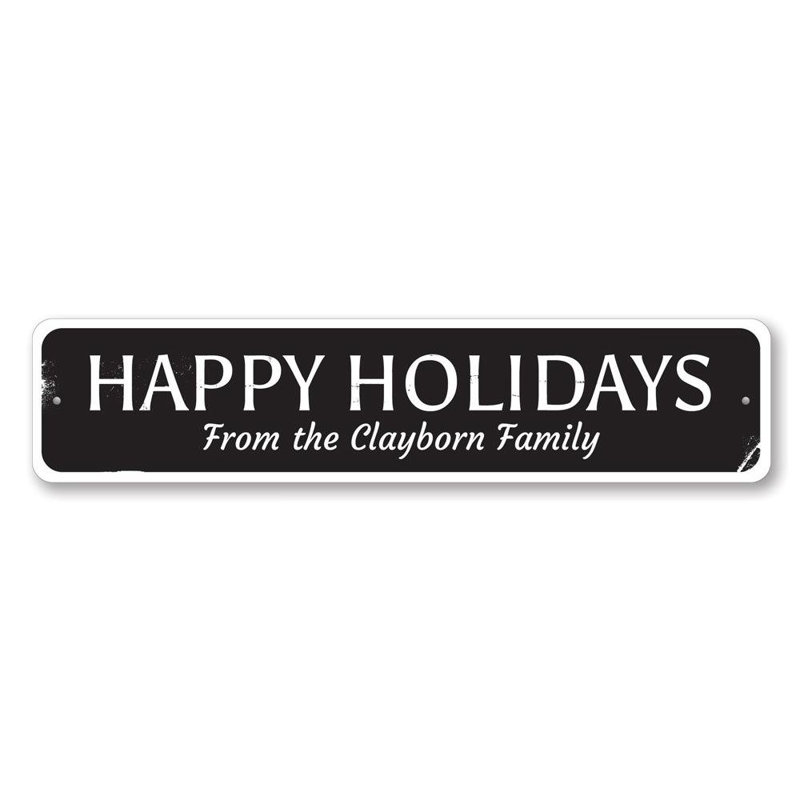 Plaque en aluminium Happy Holiday, H 6 po x l 24 po x P 0,06 po