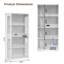 Vitrine avec portes en verre, armoire de rangement à 4 niveaux avec lumière DEL-133572503